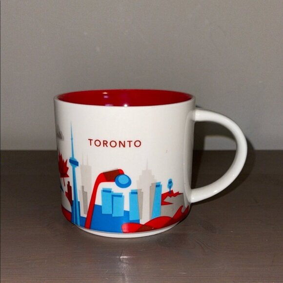 Starbucks “You are Here” 14 Oz Red and White Toronto Skyline Mug - Picture 2 of 7